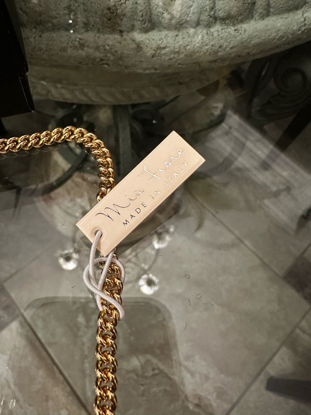 Mia Fiore Gold Chain Necklace Sterling Silver Plated Bronze Coin Pendant Italy - Picture 4 of 14